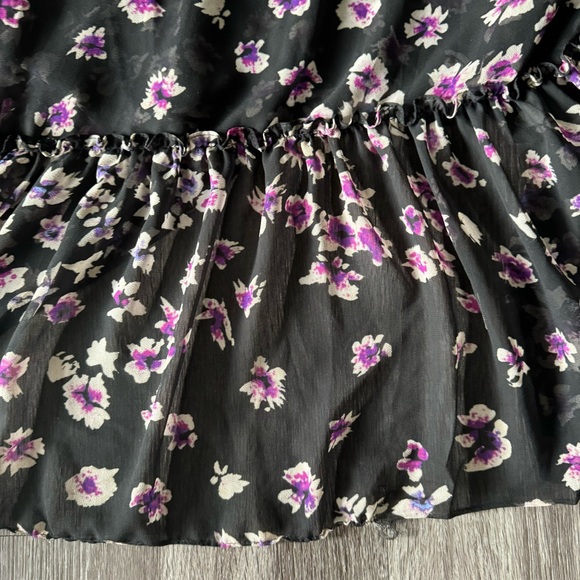 Misa Los Angeles Catherine dress in Black Purple Floral - Picture 11 of 11